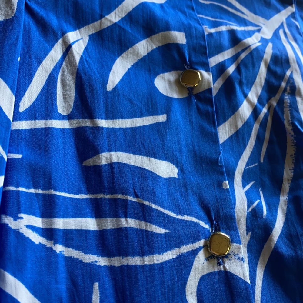Zara blue cotton printed pleated mini dress - Picture 11 of 11